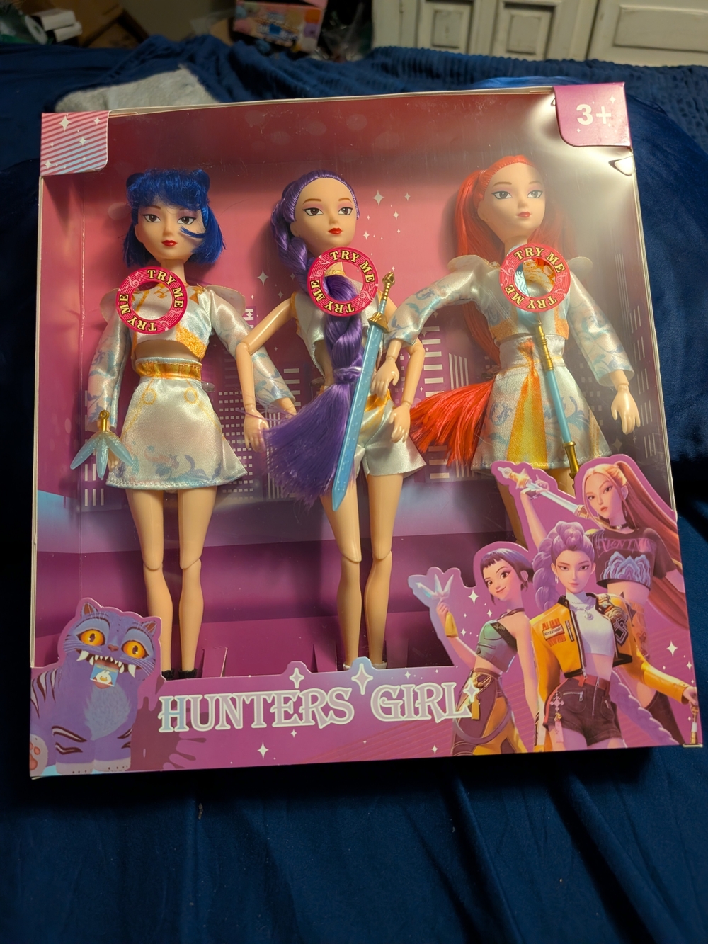 NEW 3 singing Kpop demon hunters doll set